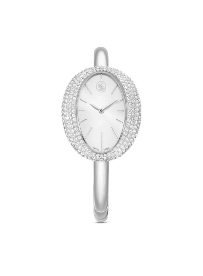 سواروفسكي ساعة إمبر ستانلس ستيل بقرص أبيض تناظرية